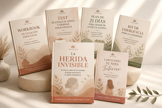 Pack de Sanación Emocional – La Herida Invisible + 5 Recursos para superar la ansiedad, el apego emocional y el miedo al abandono.